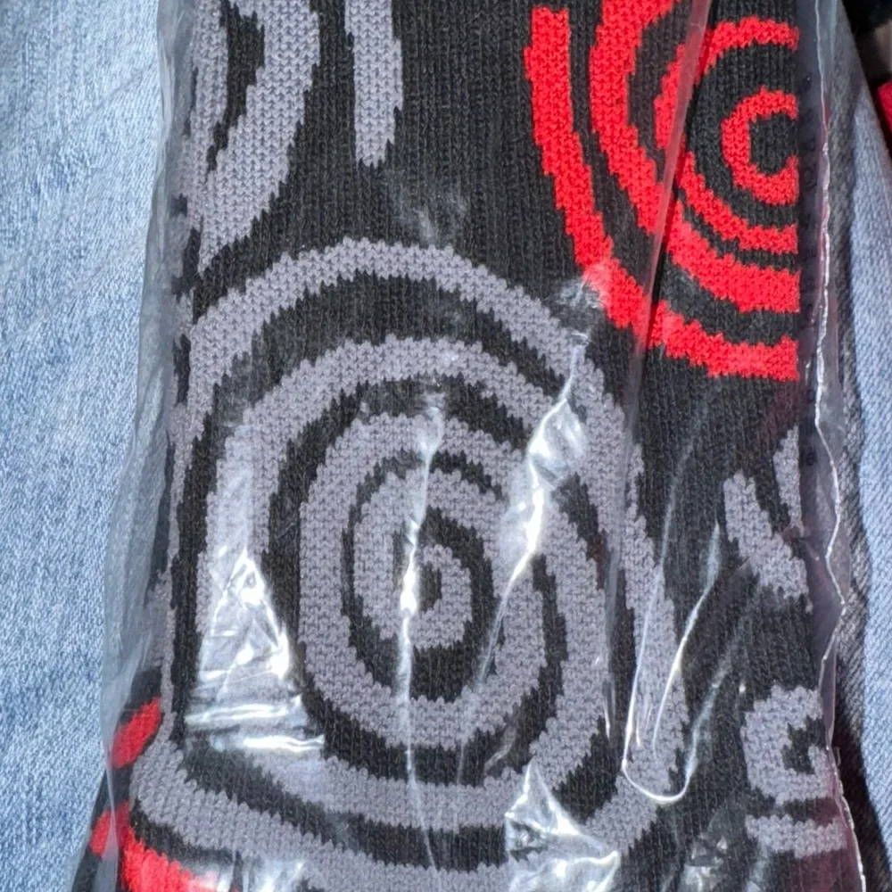 Black and Red Swirl Socks